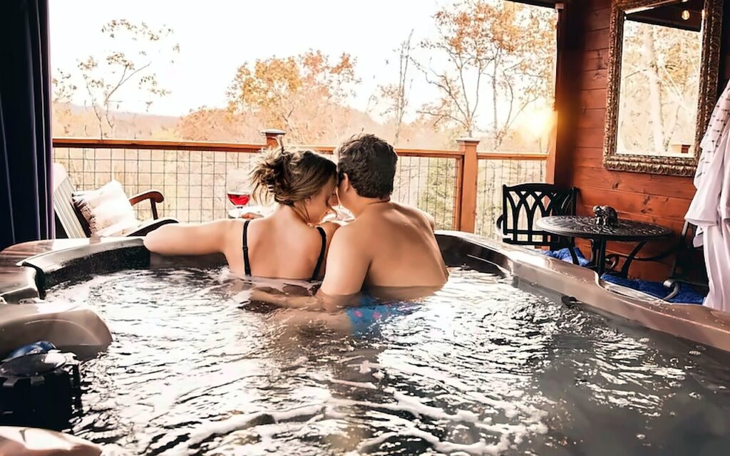 Romantic luxury safari cabin with hot tub for honeymooners in Kenya